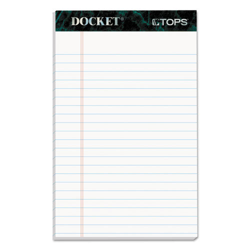 Docket Ruled Perforated Pads, Narrow Rule, 5 X 8, White, 50 Sheets, 12-pack
