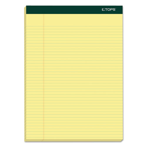 Double Docket Ruled Pads, Narrow Rule, 8.5 X 11.75, Canary, 100 Sheets, 6-pack