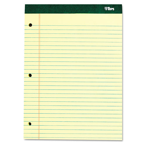 Double Docket Ruled Pads, Wide-legal Rule, 8.5 X 11.75, Canary, 100 Sheets