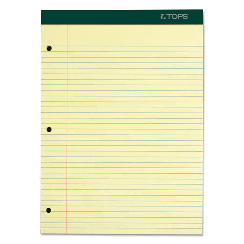 Double Docket Ruled Pads, Medium-college Rule, 8.5 X 11.75, Canary, 100 Sheets