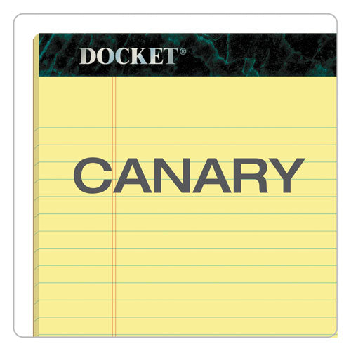 Docket Ruled Perforated Pads, Wide-legal Rule, 8.5 X 11.75, Canary, 50 Sheets, 12-pack