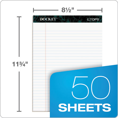 Docket Ruled Perforated Pads, Wide-legal Rule, 8.5 X 11.75, White, 50 Sheets, 12-pack
