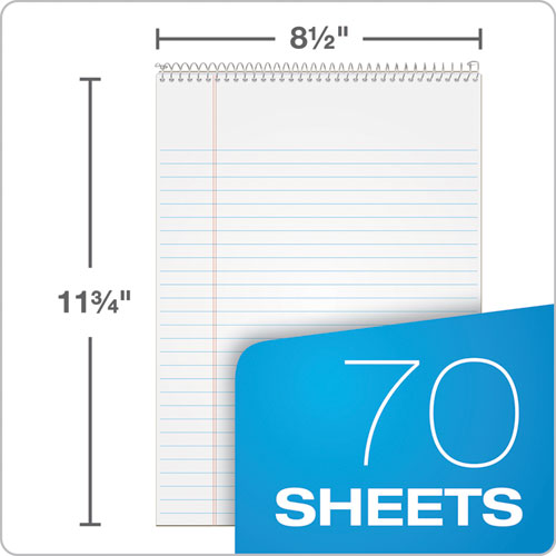 Docket Ruled Wirebound Pad W- Cover, 1 Subject, Wide-legal Rule, Dark Green Cover, 8.5 X 11.75, 70 Sheets