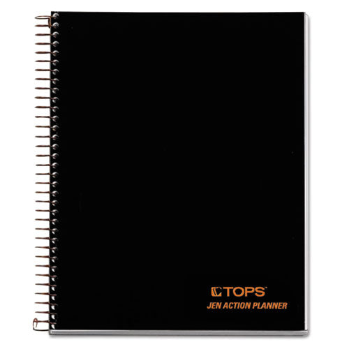 Jen Action Planner, Narrow Rule, Black Cover, 8.5 X 6.75, 84 Sheets