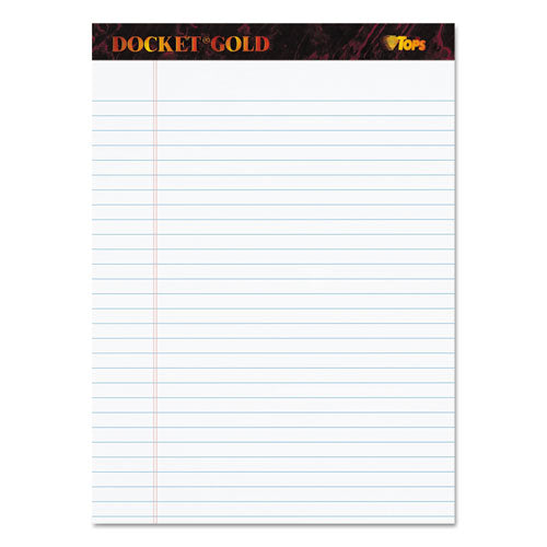 Docket Gold Ruled Perforated Pads, Wide-legal Rule, 8.5 X 11.75, White, 50 Sheets, 12-pack