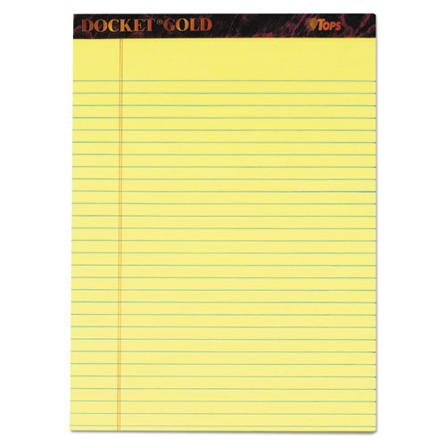 Docket Gold Ruled Perforated Pads, Wide-legal Rule, 8.5 X 14, White, 50 Sheets, 12-pack