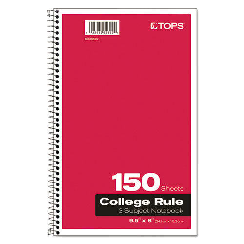 Coil-lock Wirebound Notebooks, 3 Subjects, Medium-college Rule, Assorted Color Covers, 9.5 X 6, 150 Sheets