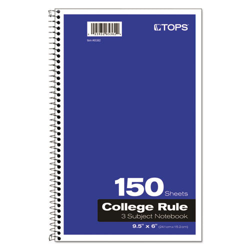 Coil-lock Wirebound Notebooks, 3 Subjects, Medium-college Rule, Assorted Color Covers, 9.5 X 6, 150 Sheets