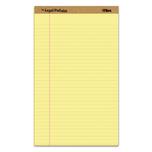 "the Legal Pad" + Perforated Pads, Wide-legal Rule, 8.5 X 14, Canary, 50 Sheets, Dozen