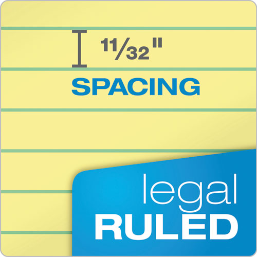 "the Legal Pad" + Perforated Pads, Wide-legal Rule, 8.5 X 14, Canary, 50 Sheets, Dozen