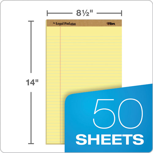 "the Legal Pad" + Perforated Pads, Wide-legal Rule, 8.5 X 14, Canary, 50 Sheets, Dozen