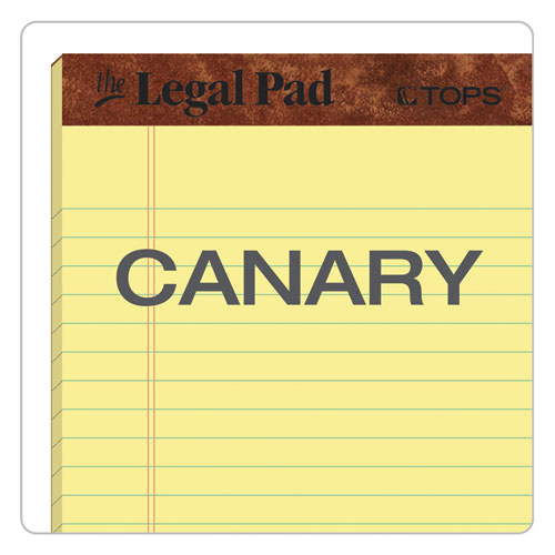 "the Legal Pad" Perforated Pads, Narrow Rule, 5 X 8, Canary, 50 Sheets, Dozen