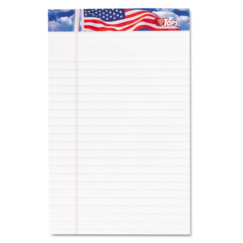 American Pride Writing Pad, Narrow Rule, 5 X 8, White, 50 Sheets, 12-pack