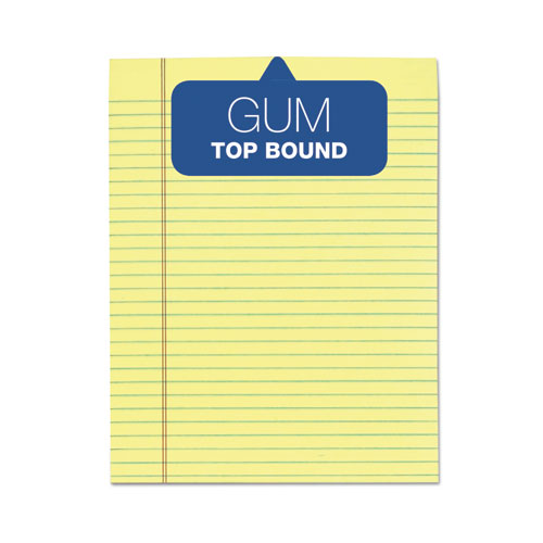 "the Legal Pad" Glue Top Pads, Wide-legal Rule, 8.5 X 11, Canary, 50 Sheets, 12-pack