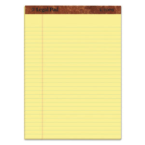 "the Legal Pad" Perforated Pads, Wide-legal Rule, 8.5 X 11, Canary, 50 Sheets, 3-pack