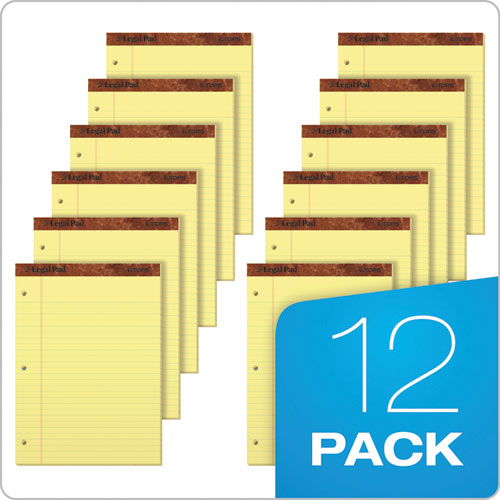 "the Legal Pad" Ruled Pads, Wide-legal Rule, 11.75 X 8.5, Canary, 50 Sheets, Dozen