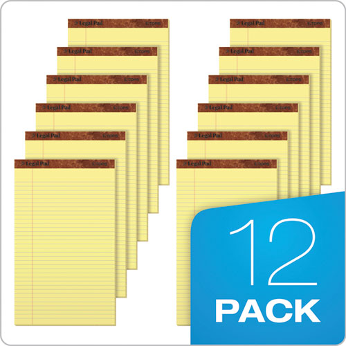 "the Legal Pad" Perforated Pads, Wide-legal Rule, 8.5 X 14, Canary, 50 Sheets, Dozen