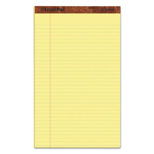 "the Legal Pad" Perforated Pads, Wide-legal Rule, 8.5 X 14, Canary, 50 Sheets, Dozen