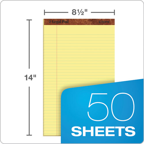 "the Legal Pad" Perforated Pads, Wide-legal Rule, 8.5 X 14, Canary, 50 Sheets, Dozen