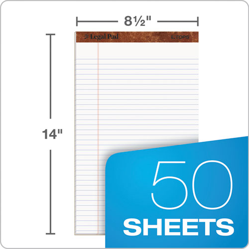 "the Legal Pad" Perforated Pads, Wide-legal Rule, 8.5 X 14, White, 50 Sheets, Dozen