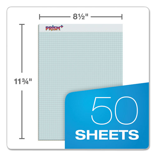 Prism Quadrille Perforated Pads, 5 Sq-in Quadrille Rule, 8.5 X 11.75, Blue, 50 Sheets, 12-pack