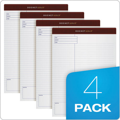 Docket Gold Planning Pad, Project Notes-quadrille Rule, 8.5 X 11.75, 40 Sheets, 4-pack