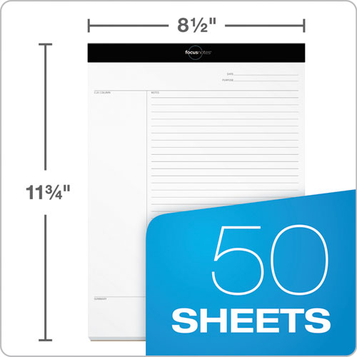 Focusnotes Legal Pad, Meeting Notes, 8.5 X 11.75, White, 50 Sheets