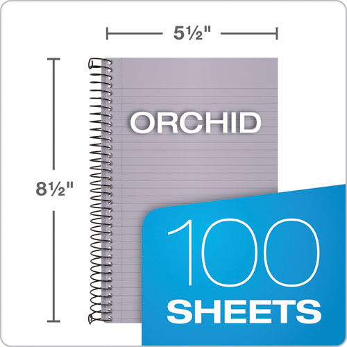 Color Notebooks, 1 Subject, Narrow Rule, Orchid Cover, 8.5 X 5.5, 100 Sheets