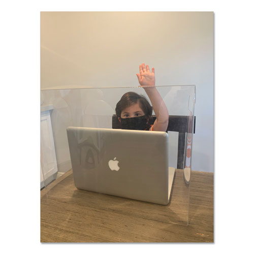 Personal Space Crystal Clear Desk Dividers, 18.5 X 9.5 X 14, Pet, Clear, 36-carton