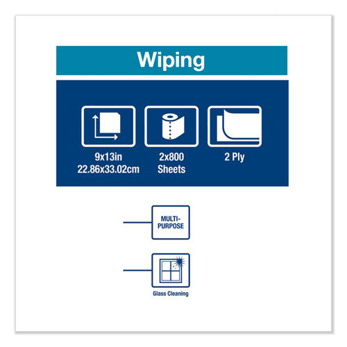 Paper Wiper, Centerfeed, 2-ply, 9 X 13, White, 800-roll, 2 Rolls-carton