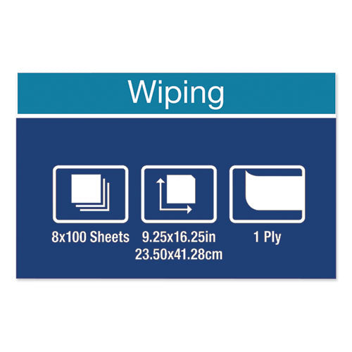 Multipurpose Paper Wiper, 9.25 X 16.25, White, 100-box, 8 Boxes-carton
