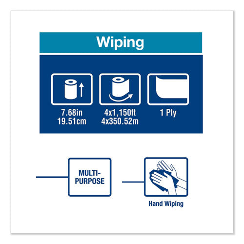 Basic Paper Wiper Roll Towel, 7.68" X 1150 Ft, White, 4 Rolls-carton