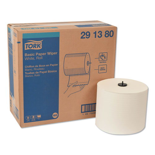 Basic Paper Wiper Roll Towel, 7.68" X 1150 Ft, White, 4 Rolls-carton