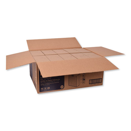 Industrial Paper Wiper, 4-ply, 8.54 X 16.5, Blue, 90 Towels-box, 10 Box-carton