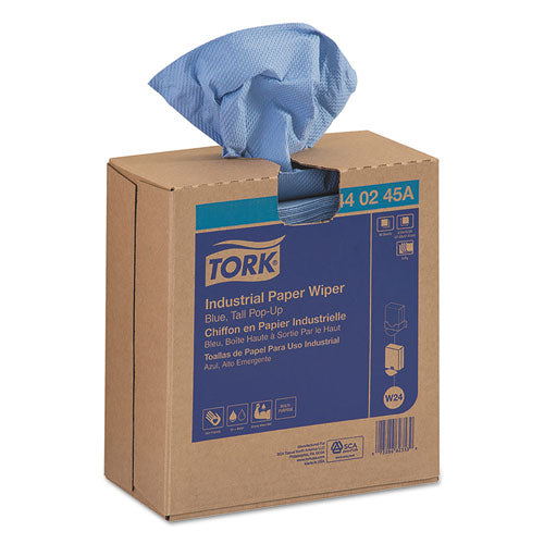 Industrial Paper Wiper, 4-ply, 8.54 X 16.5, Blue, 90 Towels-box, 10 Box-carton