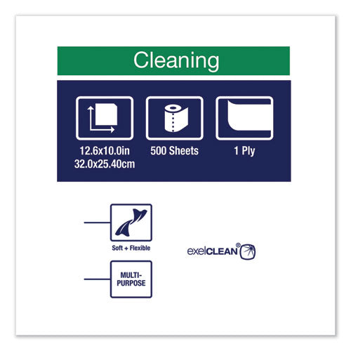 Cleaning Cloth, 12.6 X 10, White, 500 Wipes-carton