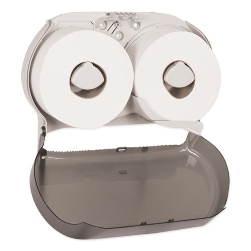 Twin Jumbo Roll Bath Tissue Dispenser, 19.29 X 5.51 X 11.83, Smoke-gray