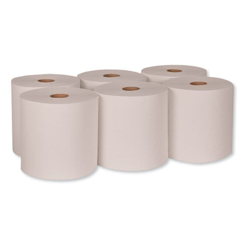 Hardwound Roll Towel, 7.88" X 1000 Ft, White, 6 Rolls-carton