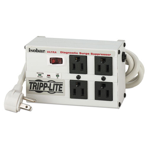 Isobar Surge Protector, 4 Outlets, 6 Ft Cord, 3330 Joules, Diagnostic Leds