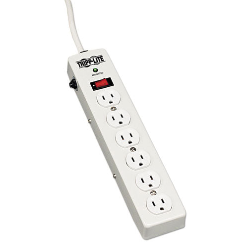 Protect It! Surge Protector, 6 Outlets, 6 Ft Cord, 1340 Joules, Light Gray