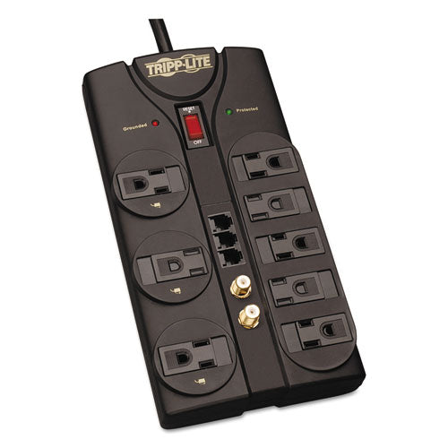 Protect It! Surge Protector, 8 Outlets, 8 Ft Cord, 2160 Joules, Rj11, Dark Gray