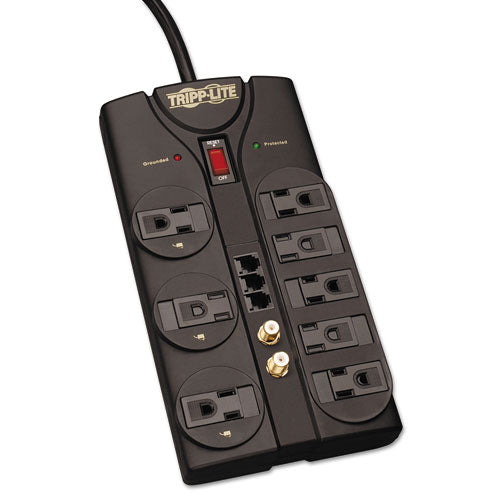 Protect It! Surge Protector, 8 Outlets, 8 Ft Cord, 2160 Joules, Rj11, Dark Gray