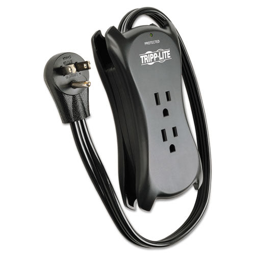 Protect It! Travel-size Surge Protector, 3 Outlets-2 Usb, 1.5 Ft Cord, 1050 J