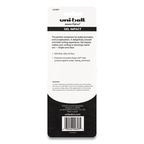 Impact Bold Stick Gel Pen, 1mm, Assorted Marvelous Metallic Ink-barrel, 3-set