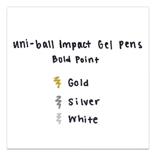 Impact Bold Stick Gel Pen, 1mm, Assorted Marvelous Metallic Ink-barrel, 3-set