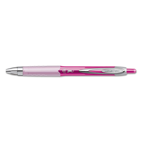 207 Retractable Gel Pen Office Pack, 0.7mm, Black Ink, Pink Barrel, 36-pack