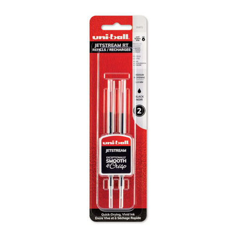 Refill For Uni-ball Jetstream Rt Pens, Bold Point, Black Ink, 2-pack
