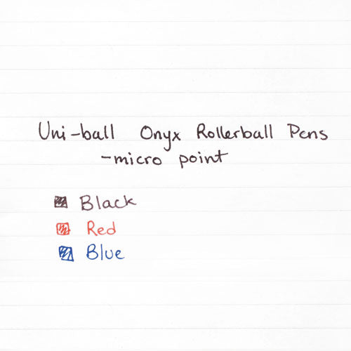 Onyx Stick Roller Ball Pen, Micro 0.5mm, Black Ink, Black Matte Barrel, Dozen