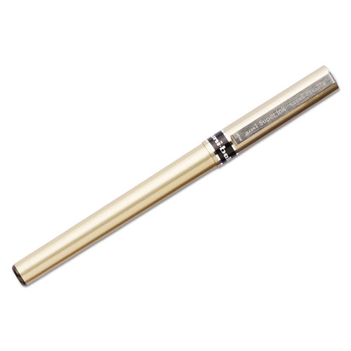 Deluxe Stick Roller Ball Pen, Fine 0.7mm, Blue Ink, Champagne Barrel, Dozen