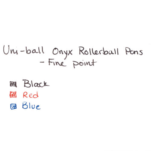 Onyx Stick Roller Ball Pen, Fine 0.7mm, Black Ink, Black Matte Barrel, Dozen
